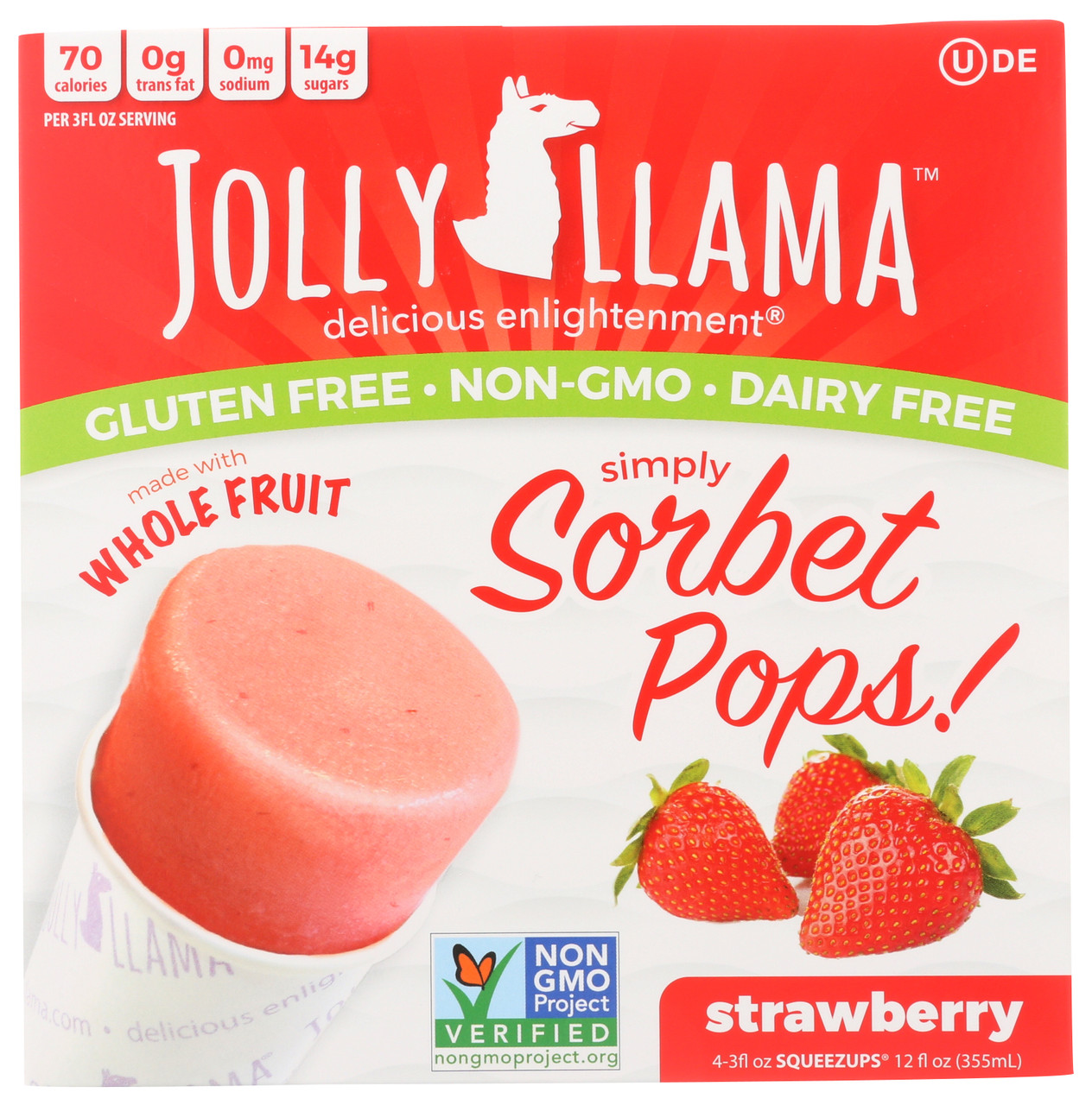 Sorbet Pop Strawberry Made With Whole Fruit 4 Count
