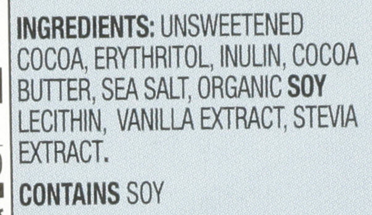 70% Extra Dark Chocolate Bar Sea Salt Stevia Sweetened 2.8oz