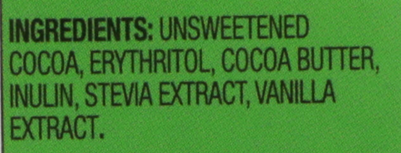 85% Extremely Dark Chocolate Bar Stevia Sweetened Stevia Sweetened 2.8oz