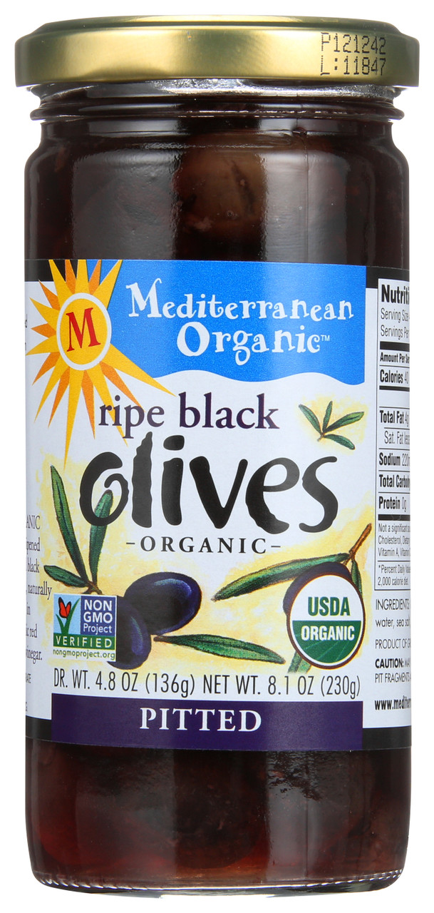 Organic Olives Black Pitted Tree Ripened 8.1oz