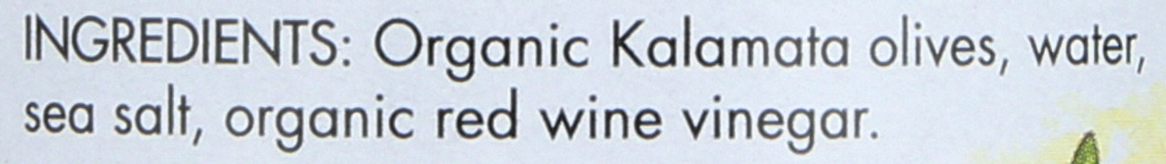 Organic Olives Kalamata Pitted Marinated In Organic Red Wine Vinegar 8.4oz