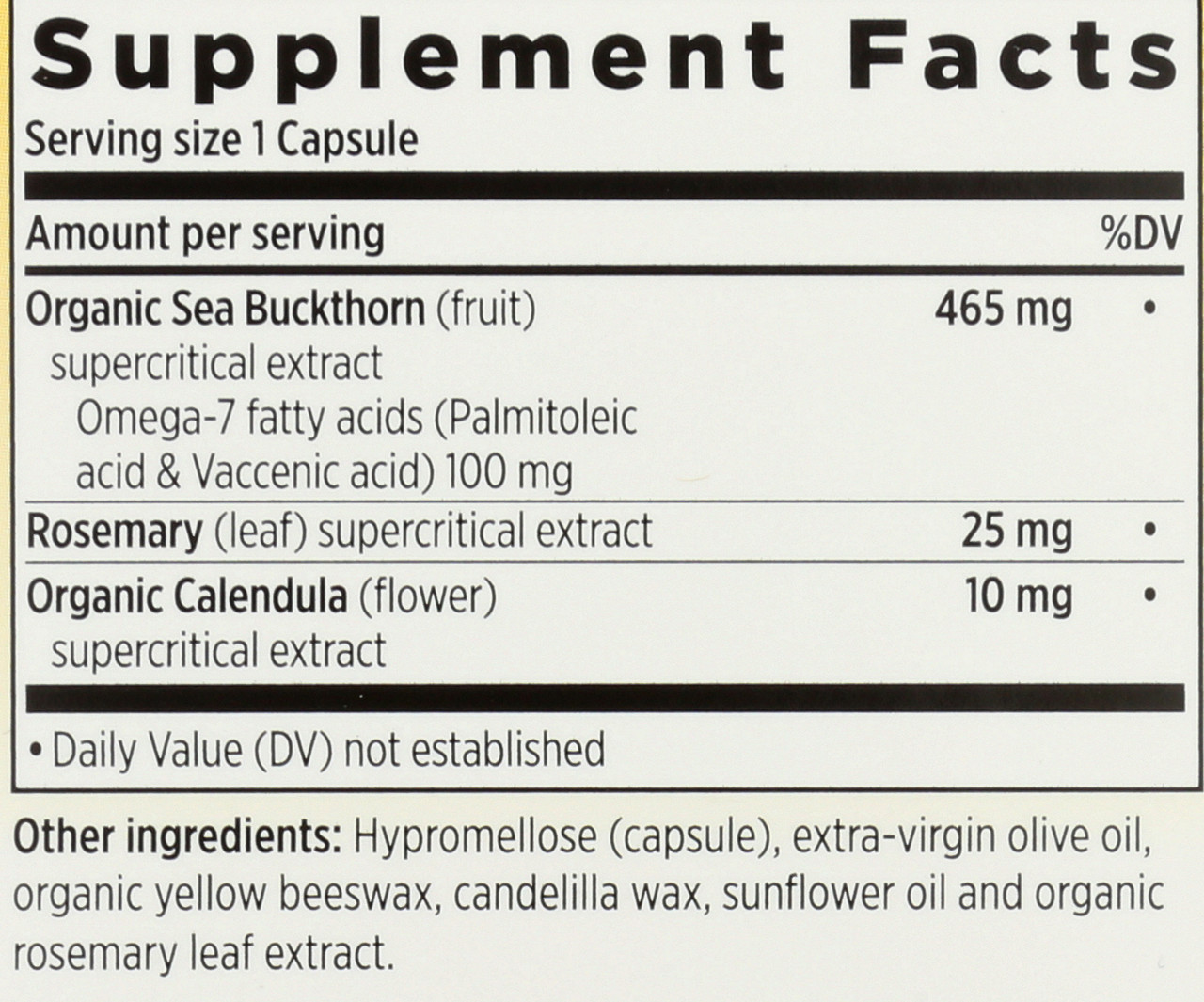 Omega-7 Supercritical Sea Buckthorn Blend Dietary 60 Count