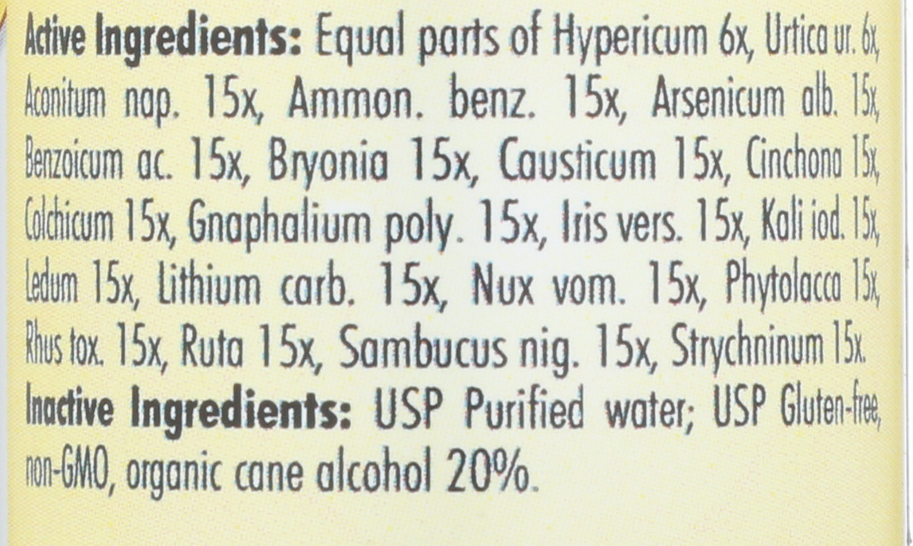 Homeopathy Sciatica ~ Nerve Care Liquid Homeopathic 1oz