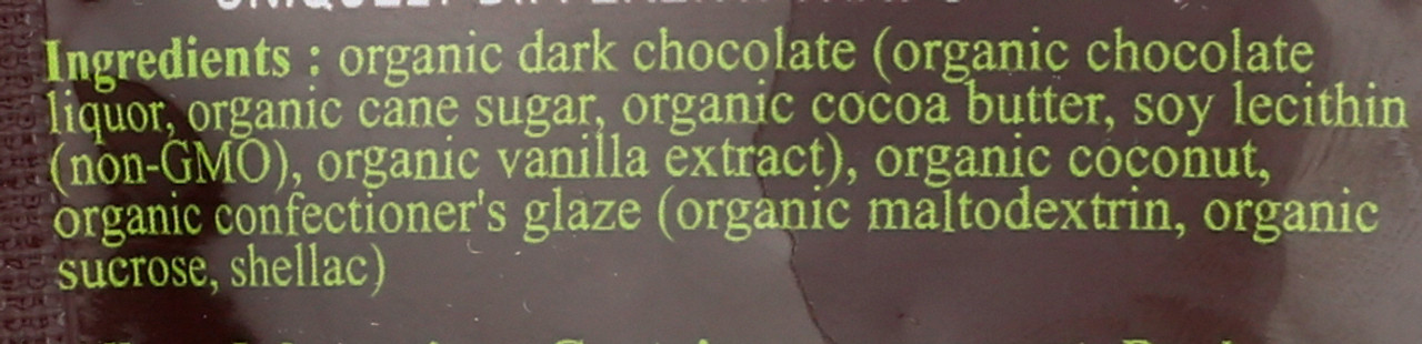 Dark Chocolate Coconut Organic 4oz