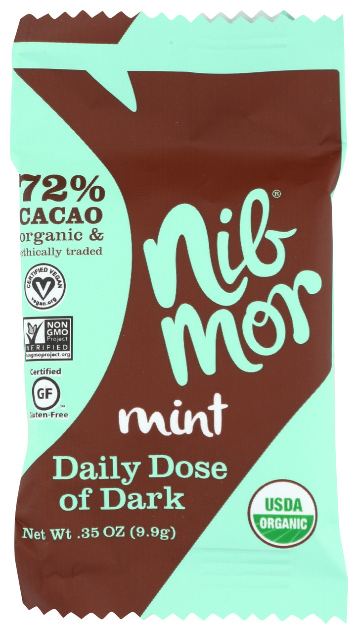Organic Daily Dose Of Dark Mint + Nibs 72% Cacao Daily Dose Of Dark .35oz