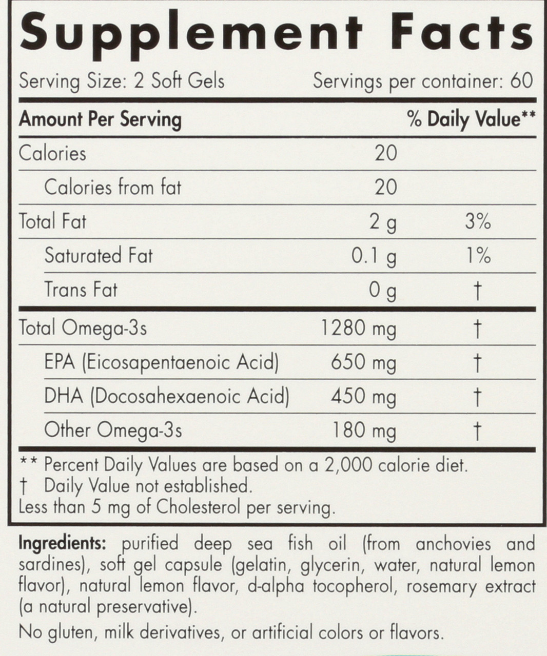 Ultimate® Omega Lemon 1280 mg Omega-3 120 Count