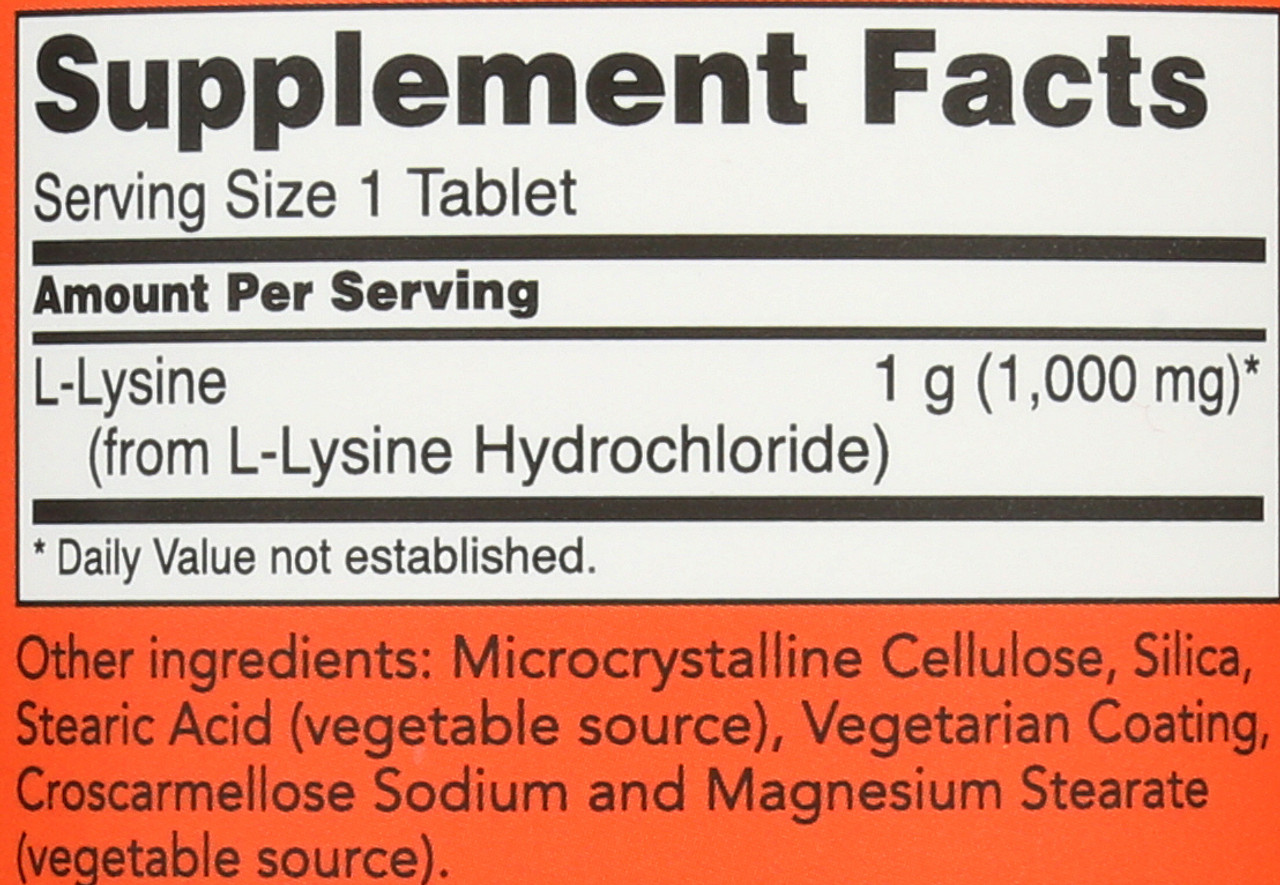 L-Lysine 1000mg Amino Acid 250 Count