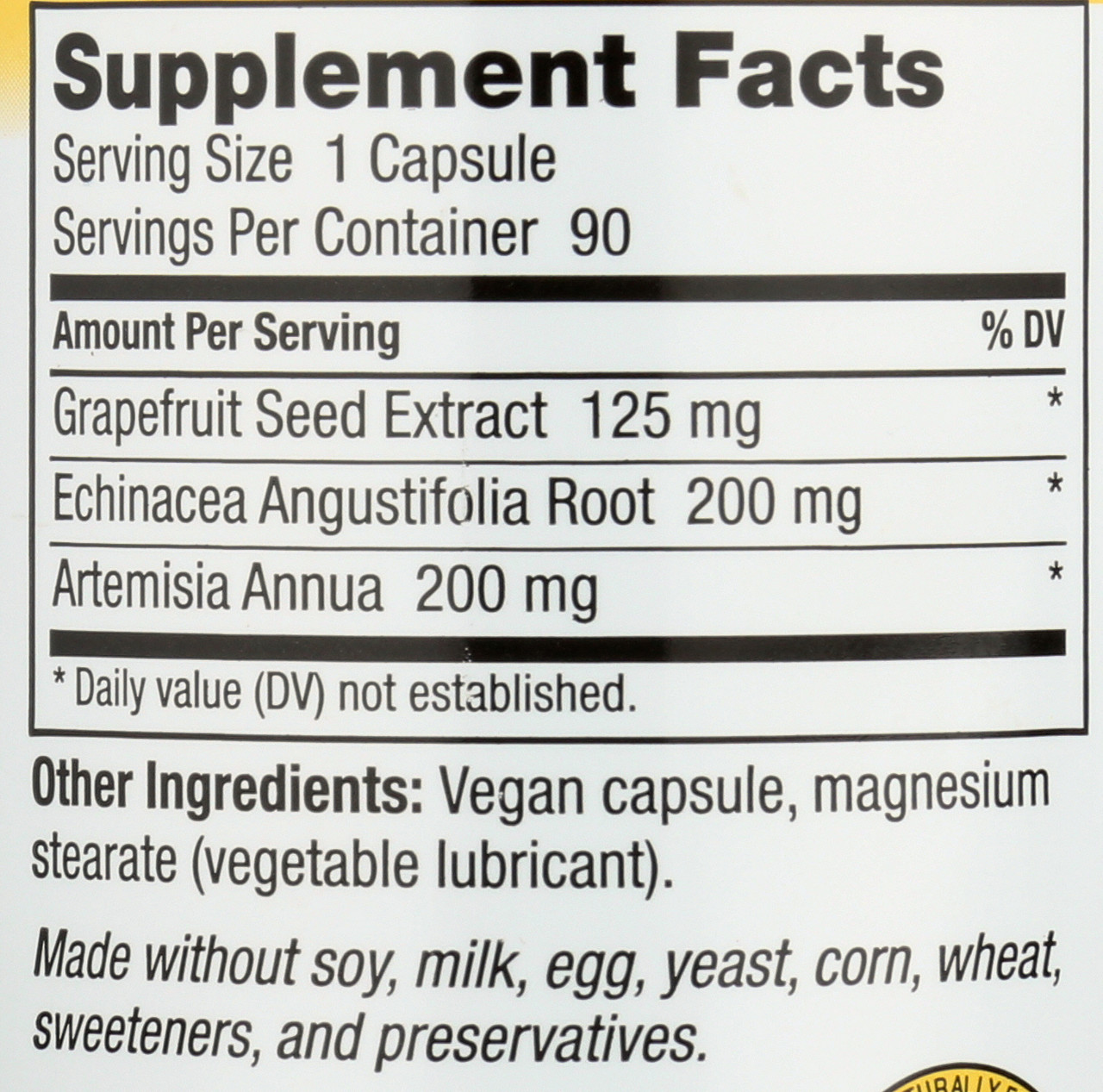 Grapefruit Seed Extract 125mg 90 Count