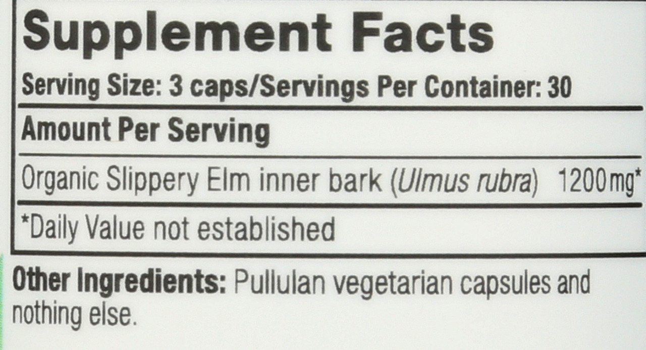 Herbal Slippery Elm, Organic 90 Count