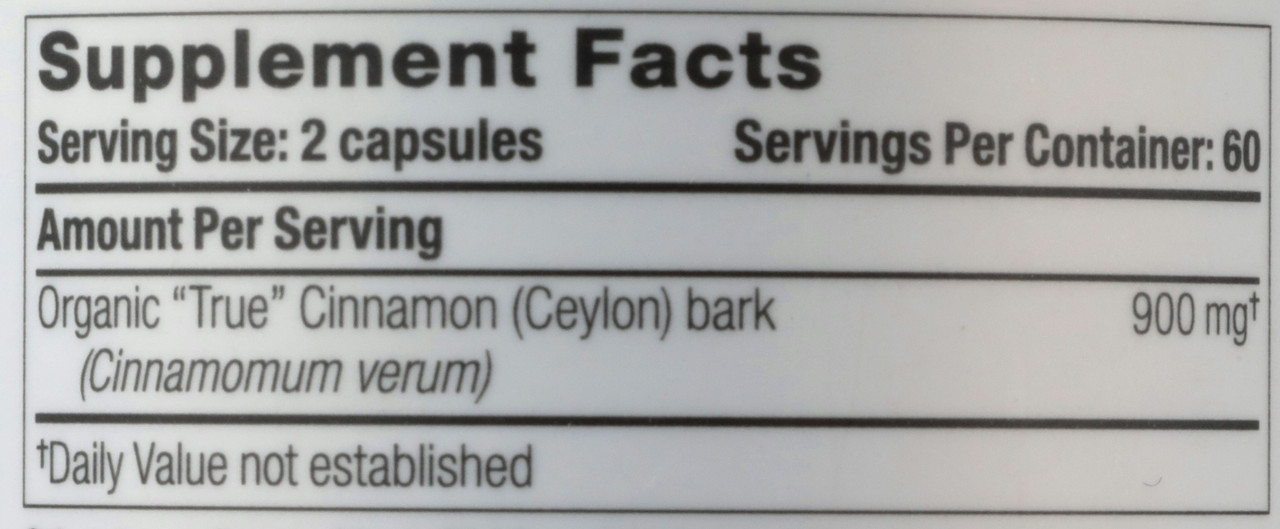 Herbal True Cinnamon Ceylon-Organic 120 Count