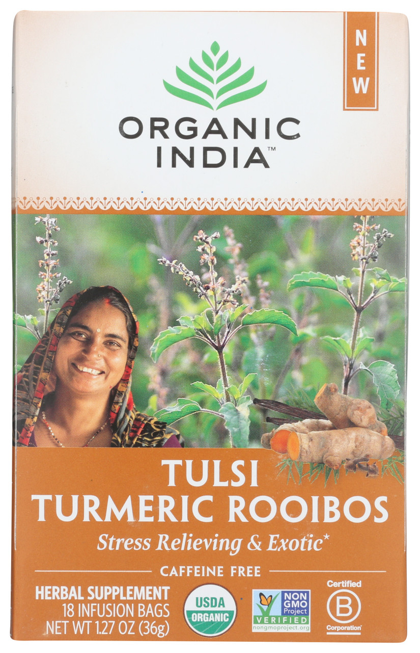 Tulsi Infusion Turmeric Rooibos Stress-Relieving & Exotic 18 Count