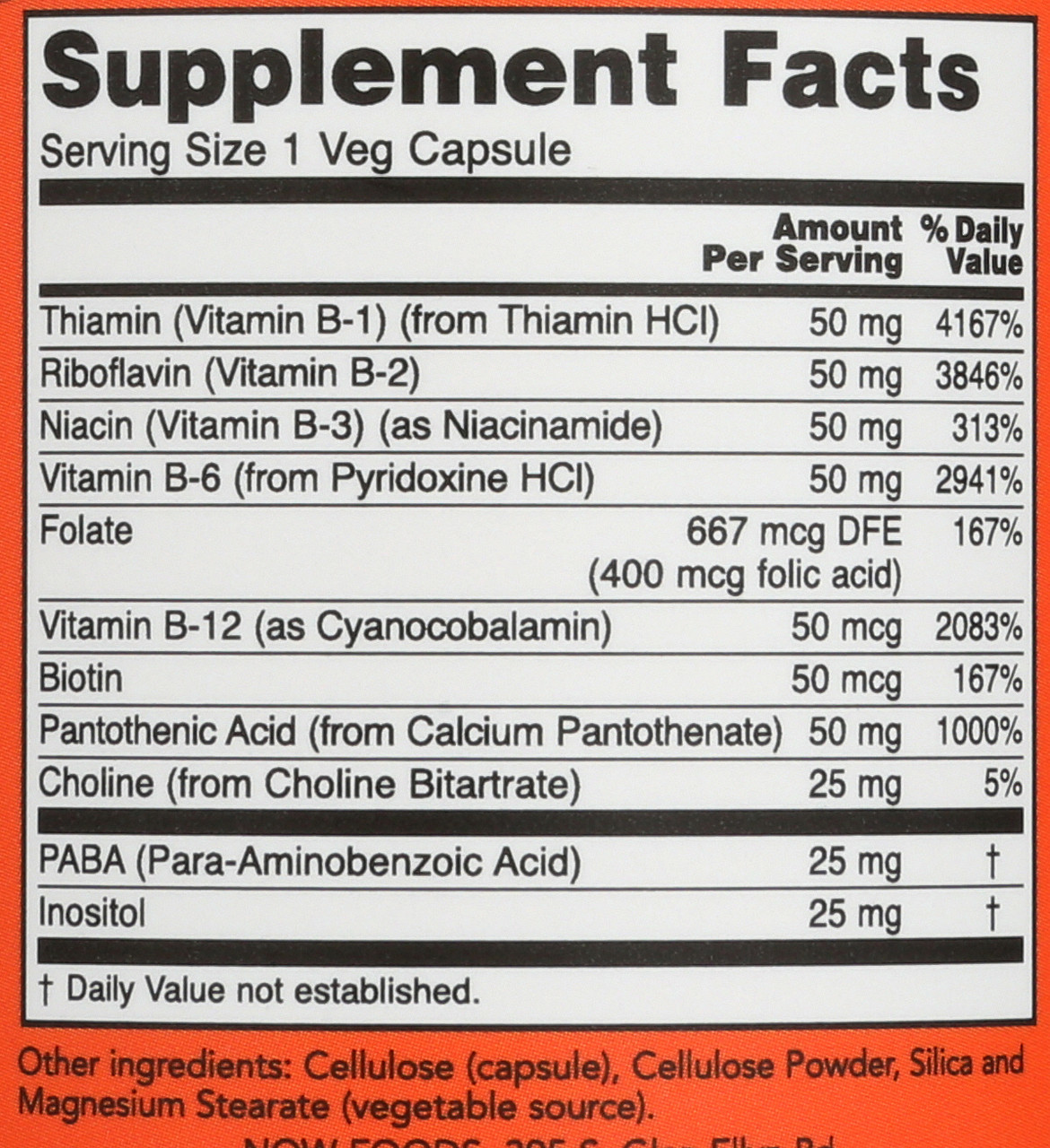 Vitamin B-50mg - 100 Capsules