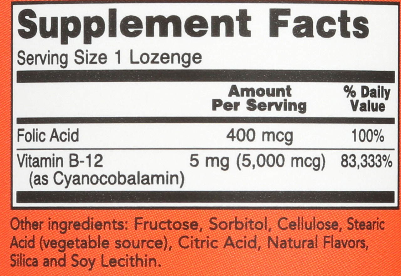 Vitamin B-12 5000mcg - 60 Lozenges