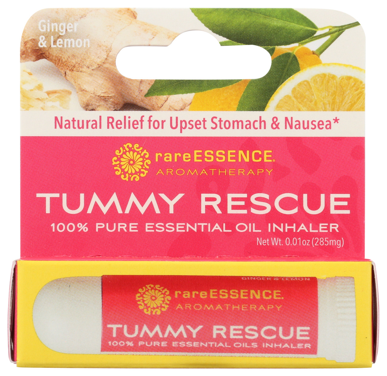 Tummy Rescue Aromatherapy Inhaler Ginger & Lemon Essential Oil Inhaler .01oz