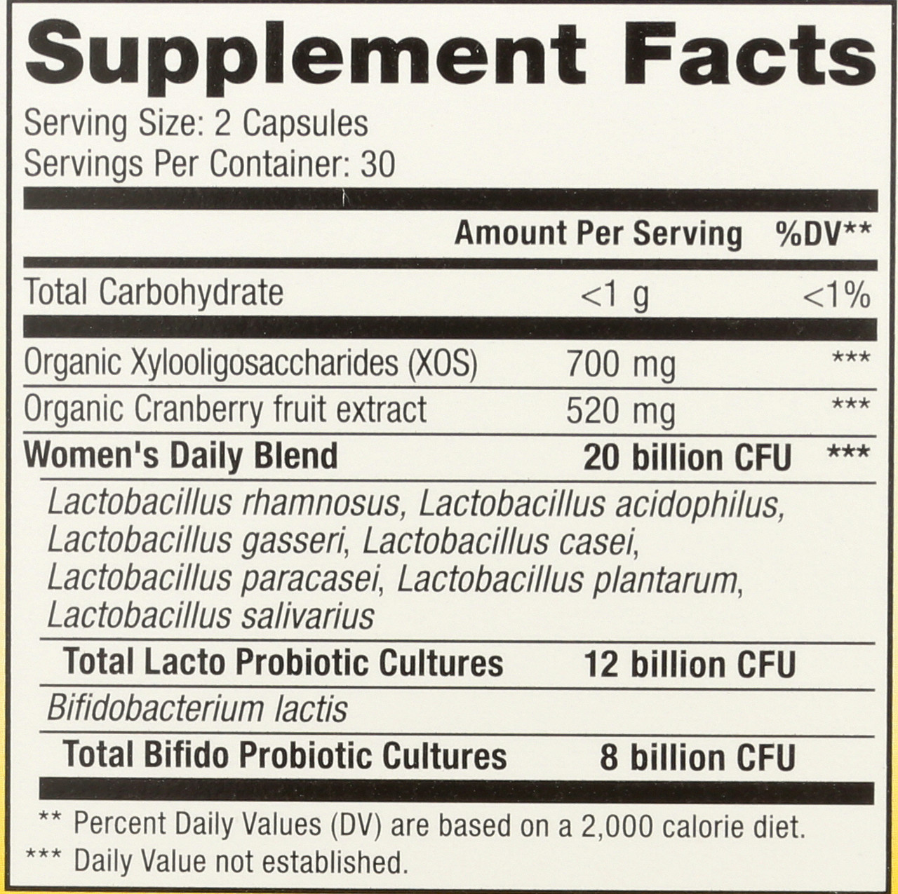 Organic Women's Daily Probiotics + Prebiotics 60 Count
