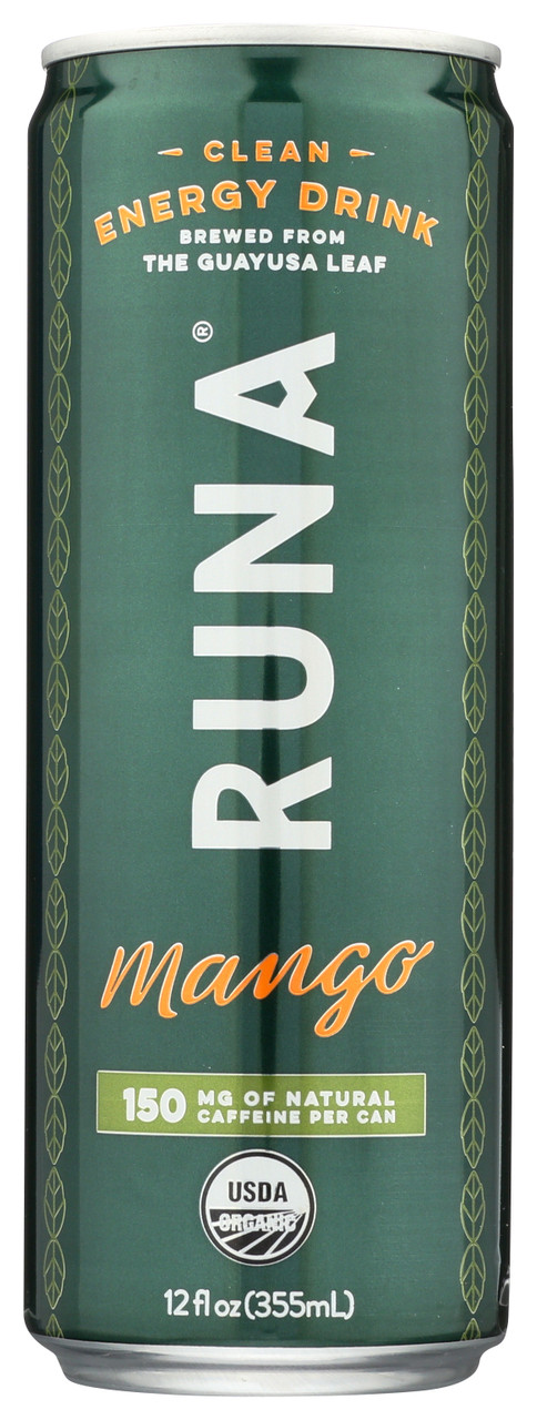 Clean Energy Drink Runa Mango Naturally Sweetened 12oz
