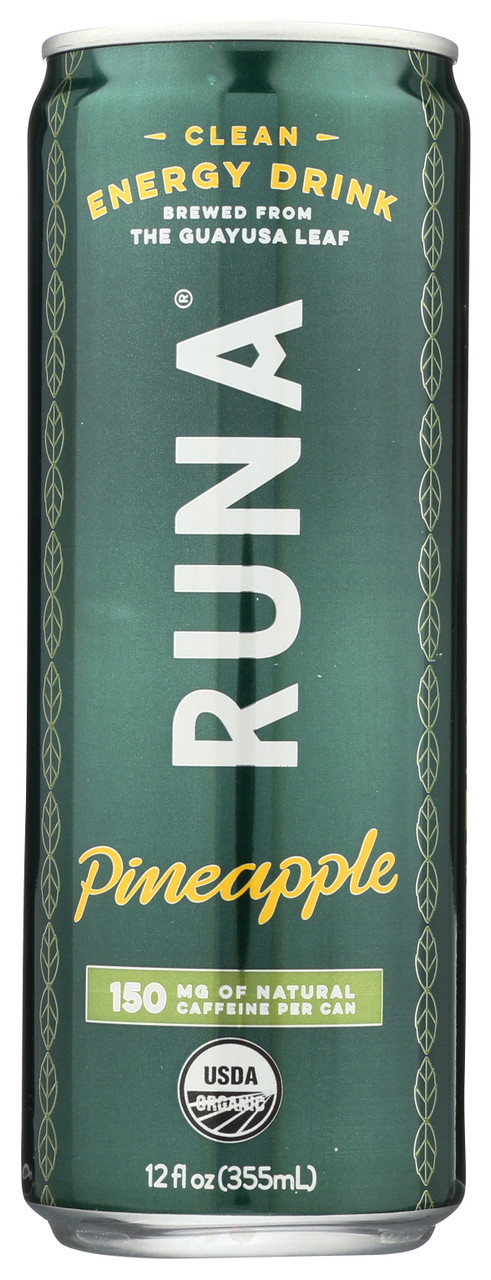 Clean Energy Drink Runa Pineapple Naturally Sweetened 12oz