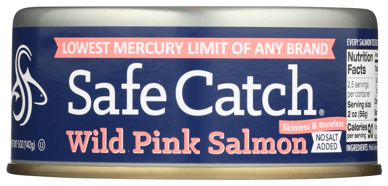 Wild Pink Salmon - No Salt Added Mercury Tested Salmon Wild Alaska Pink Salmon 5oz