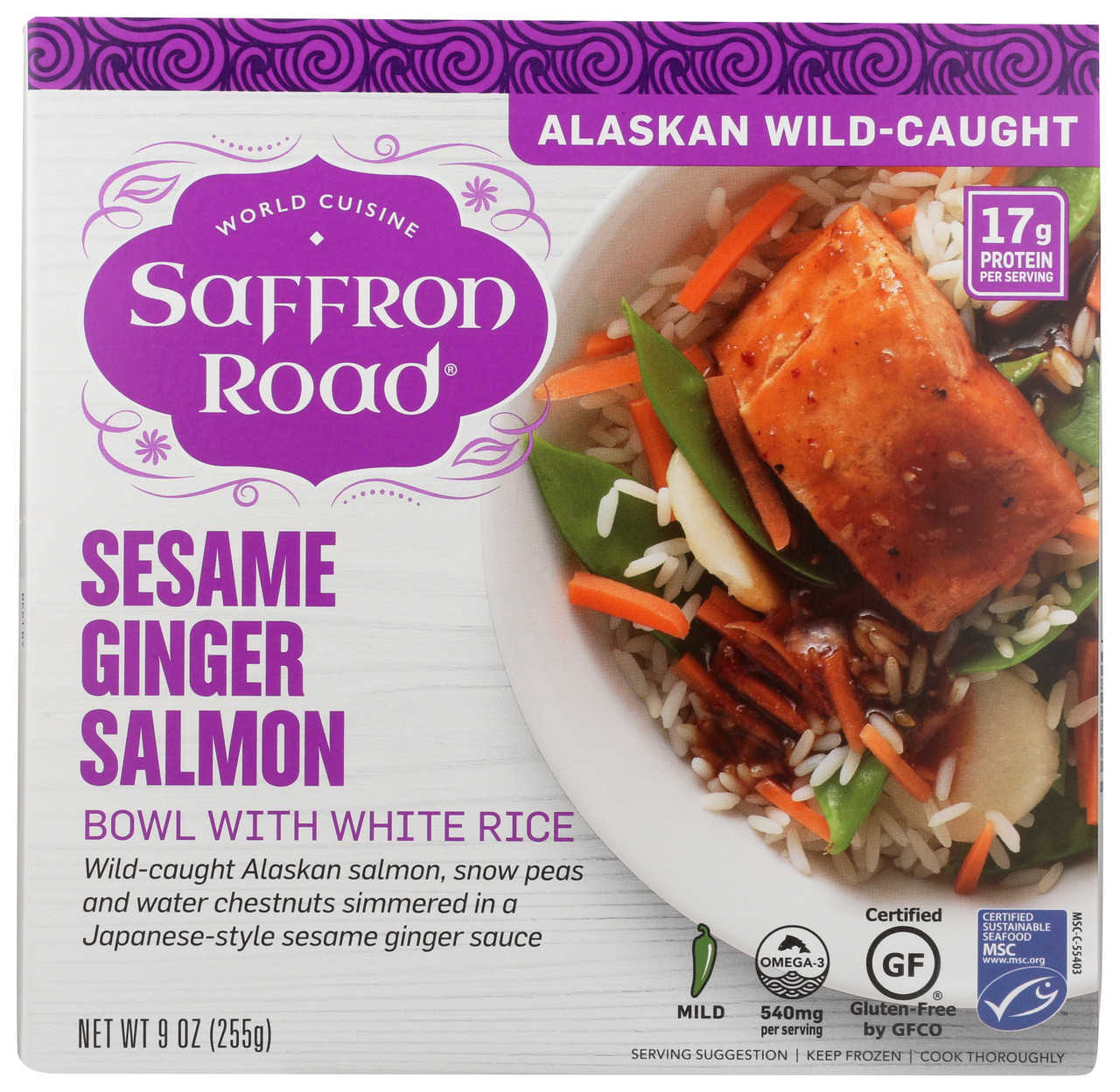 Salmon Meal Sesame Ginger With White Rice 9oz