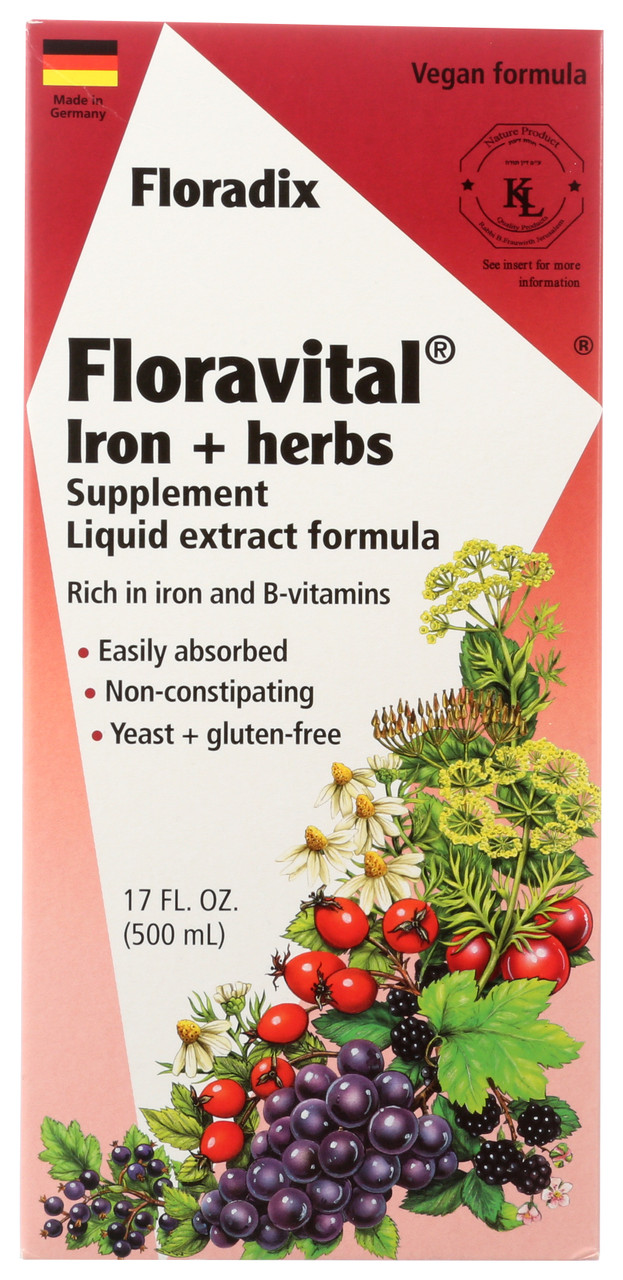 Floradia Floravital Iron + Herbs Liquid Extract Formula 17oz