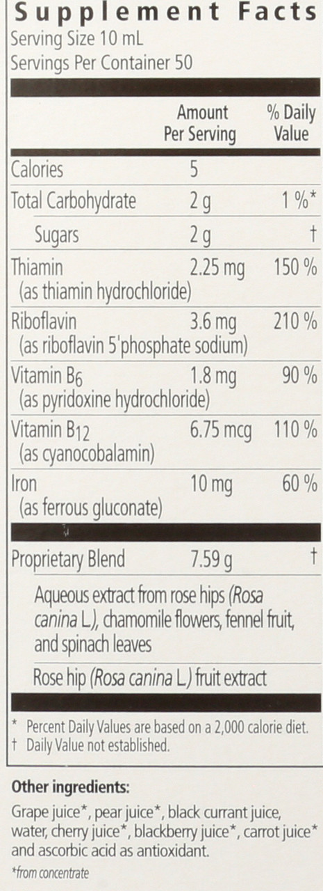 Floradia Floravital Iron + Herbs Liquid Extract Formula 17oz
