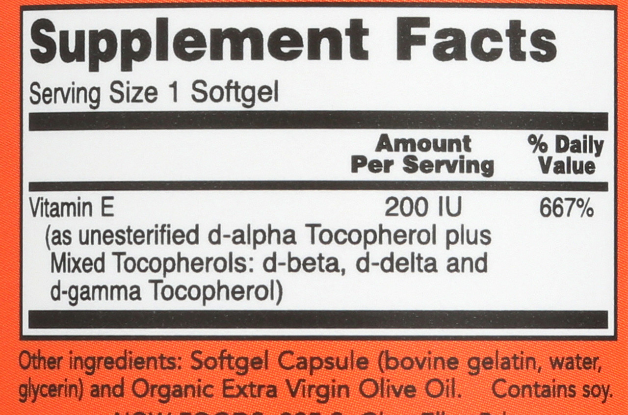 Vitamin E-200 IU Mixed Tocopherols - 100 Softgels
