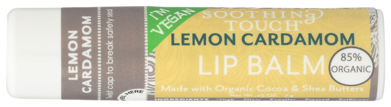 Lemon Cardamom Lip Balm, Org, Vegan Lemon Cardamom Organic And Vegan .25oz