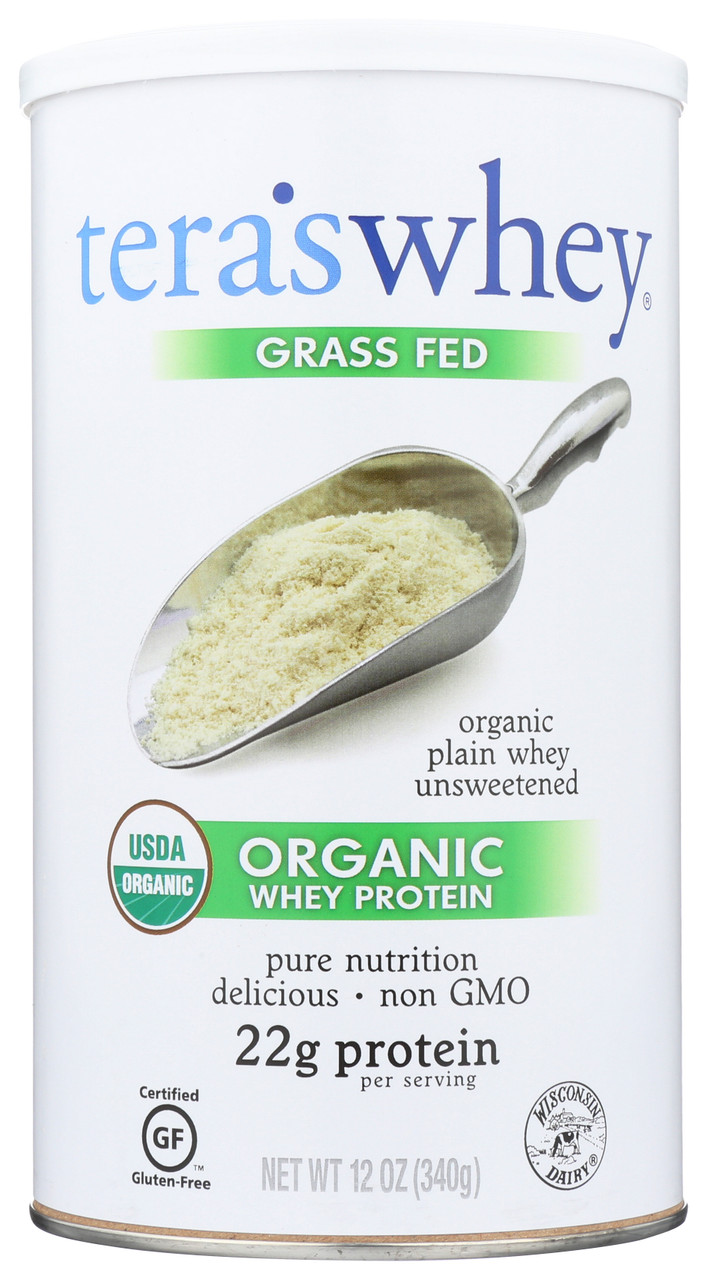 Organic Whey Protein Plain Whey Unsweetened Grass Fed 12oz