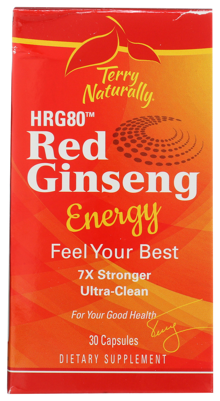 Red Ginseng (Hrg80) Energy 7X Stronger, Ultra-Cleanfeel Your Best! "Rg80 Red Ginseng Energy From The Terry Naturally® Brand Of Supplements Features Hrg80 Red Ginseng, Specially Grown Using Ultra-Clean, Pesticide Free Cultivation That Makes It Safe,