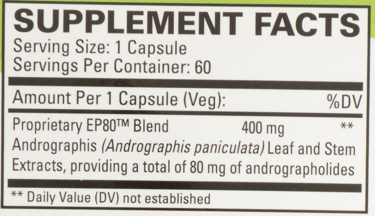 Andrographis Ep80 Capsules Immune Health 60 Count