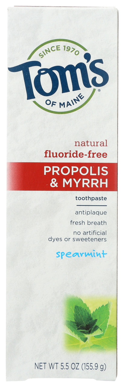 Fluoride-Free Toothpaste Spearmint Propolis & Myrrh Natural 5.5oz