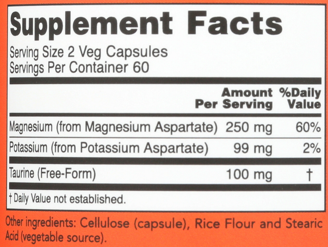 Magnesium & Potassium Aspartate with Taurine - 120 Capsules