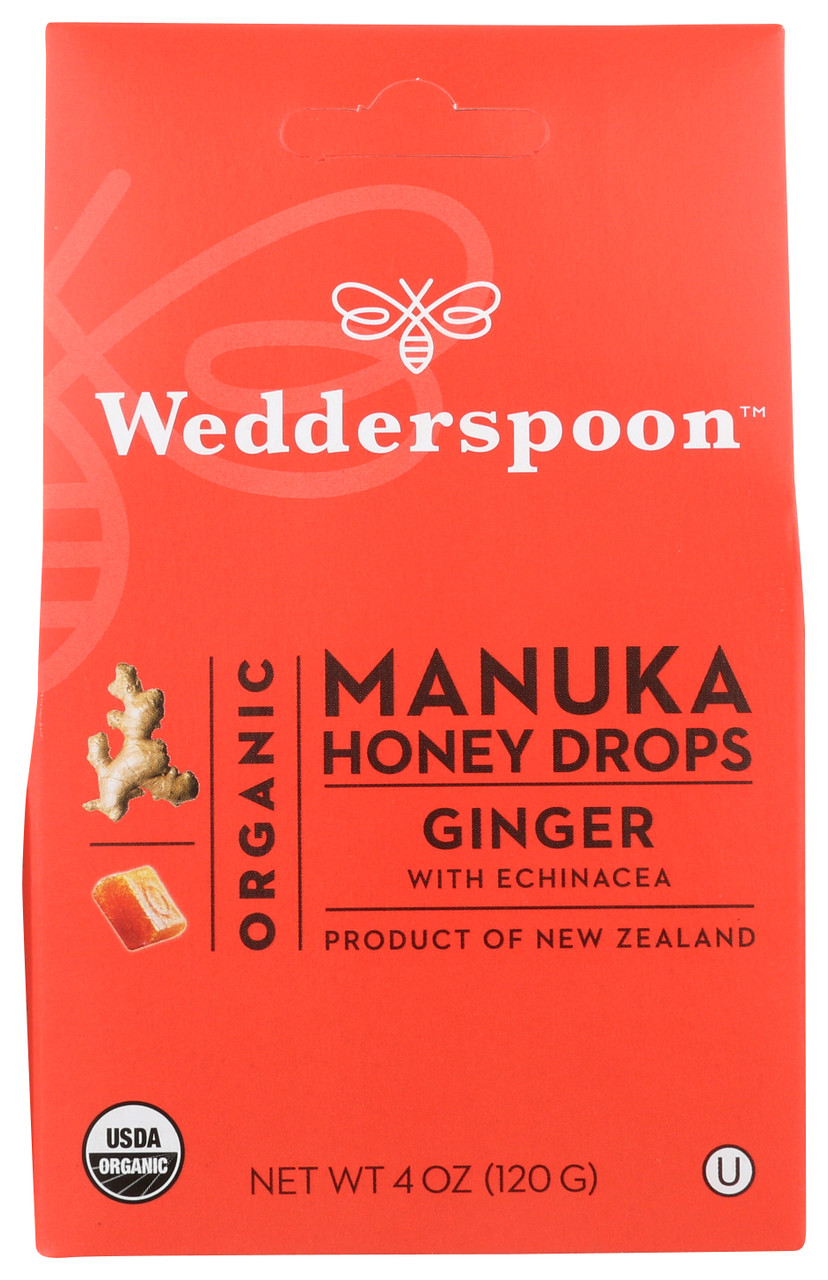 Organic Manuka Honey Drops Ginger Ginger With Echinacea Ginger With Echinacea 4oz