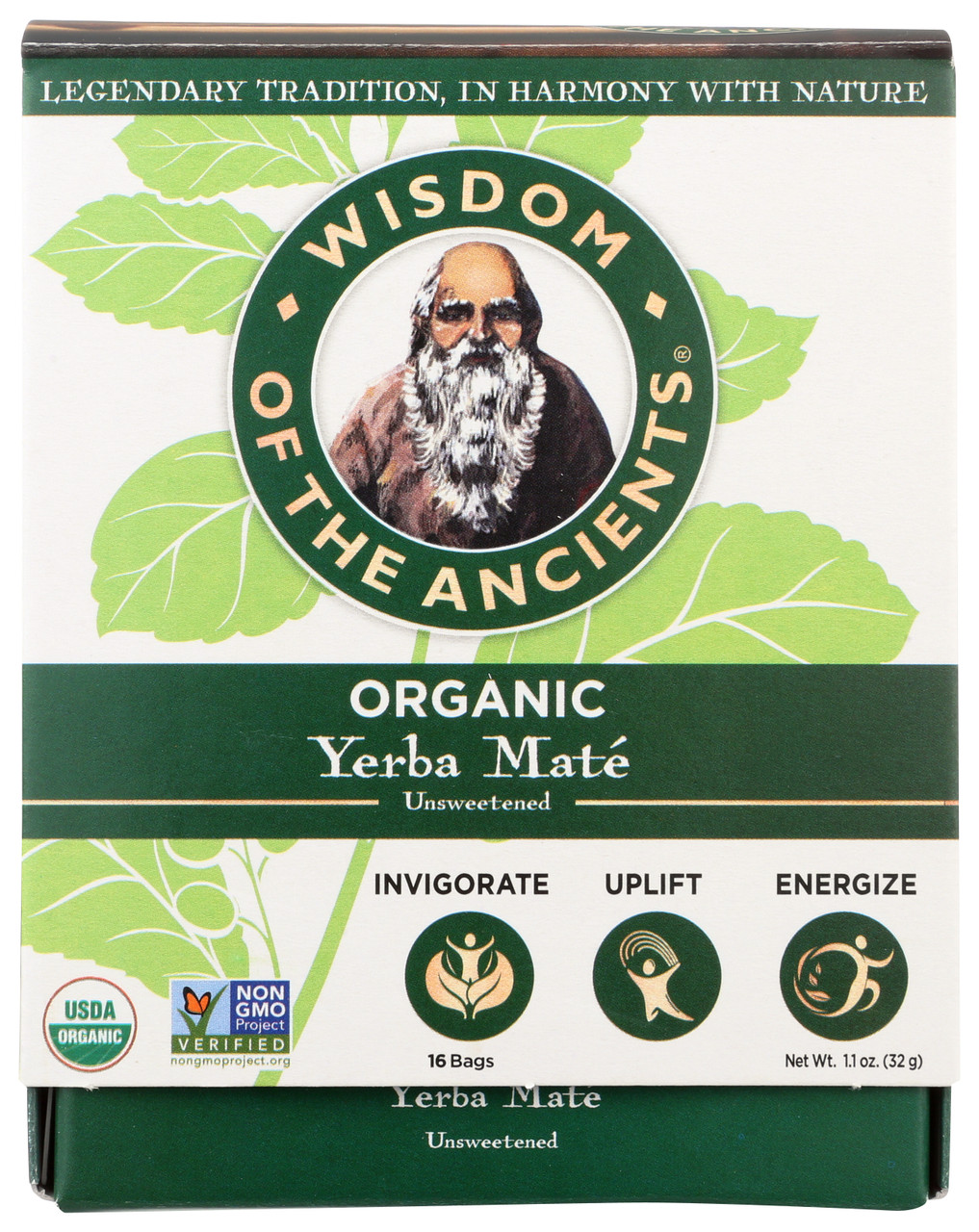 Organic Yerba Maté, Tea Bags Unsweetened 16 Count