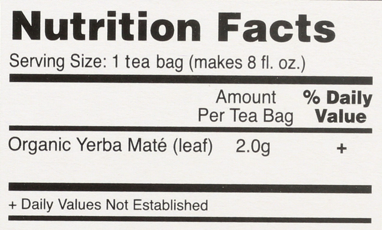 Organic Yerba Maté, Tea Bags Unsweetened 16 Count