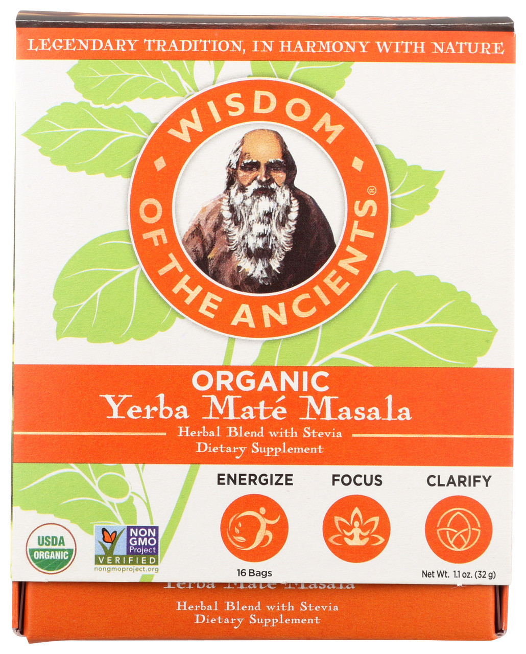 Organic Yerba Maté Masala, Tea Bags  16 Count