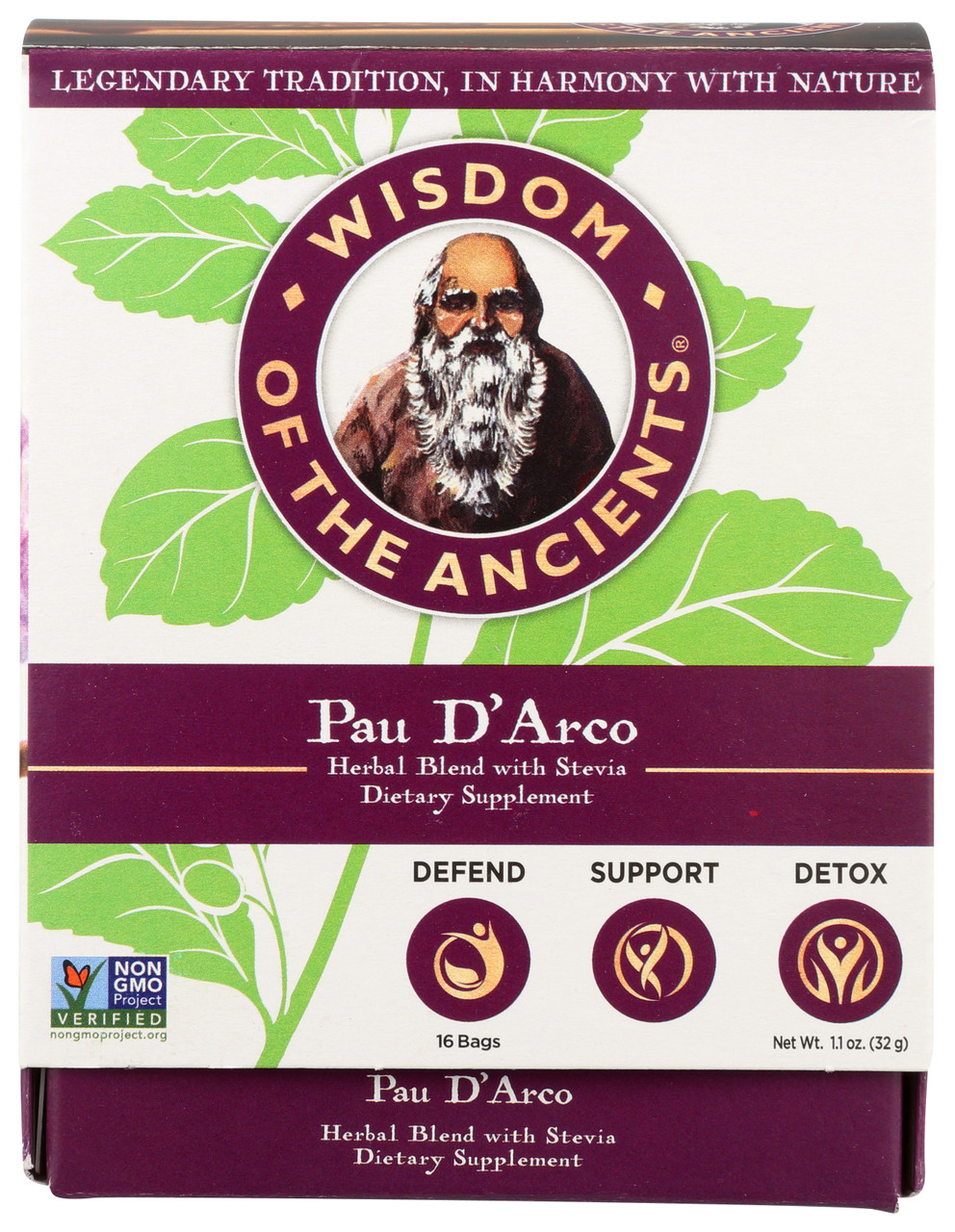 Pau D Arco, Tea Bags Herbal Blend With Stevia 16 Count