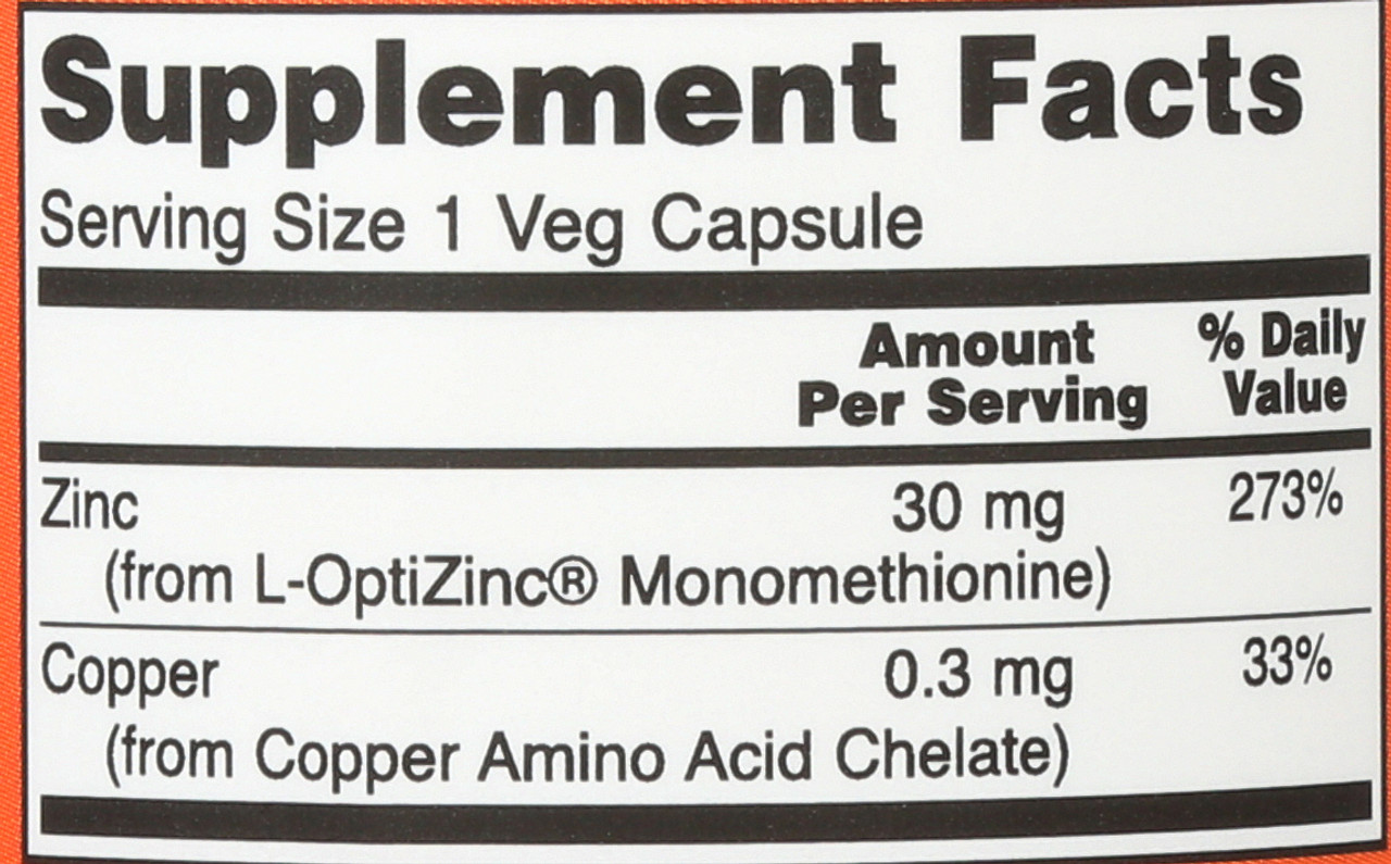 L-OptiZinc® 30 mg - 100 Capsules