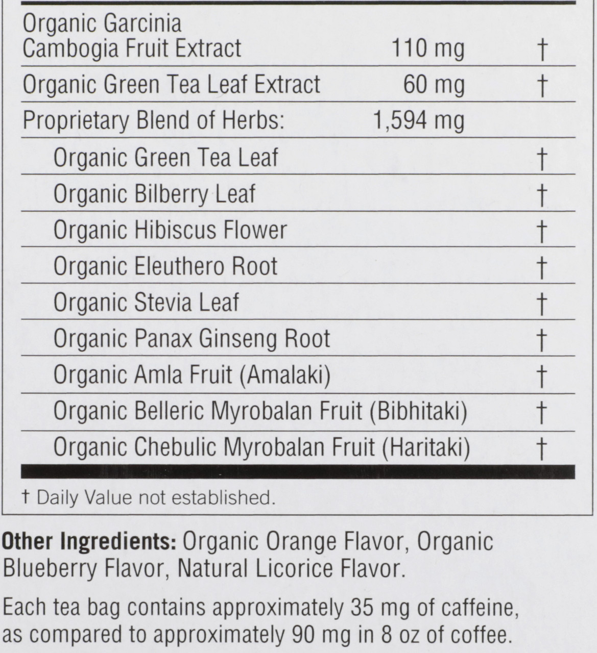 Green Tea Blueberry Slim Life Green Tea/Blueberry Herbal 16 Count