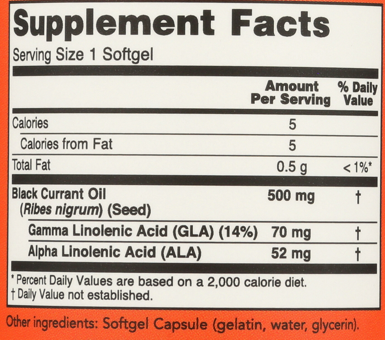 Black Currant Oil 500 mg - 100 Softgels