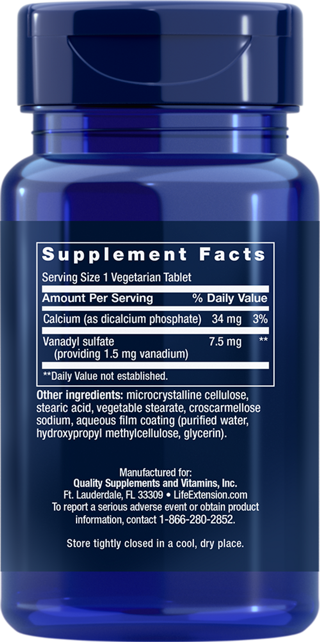 Vanadyl Sulfate 7.5 mg 100 vegetarian tablets