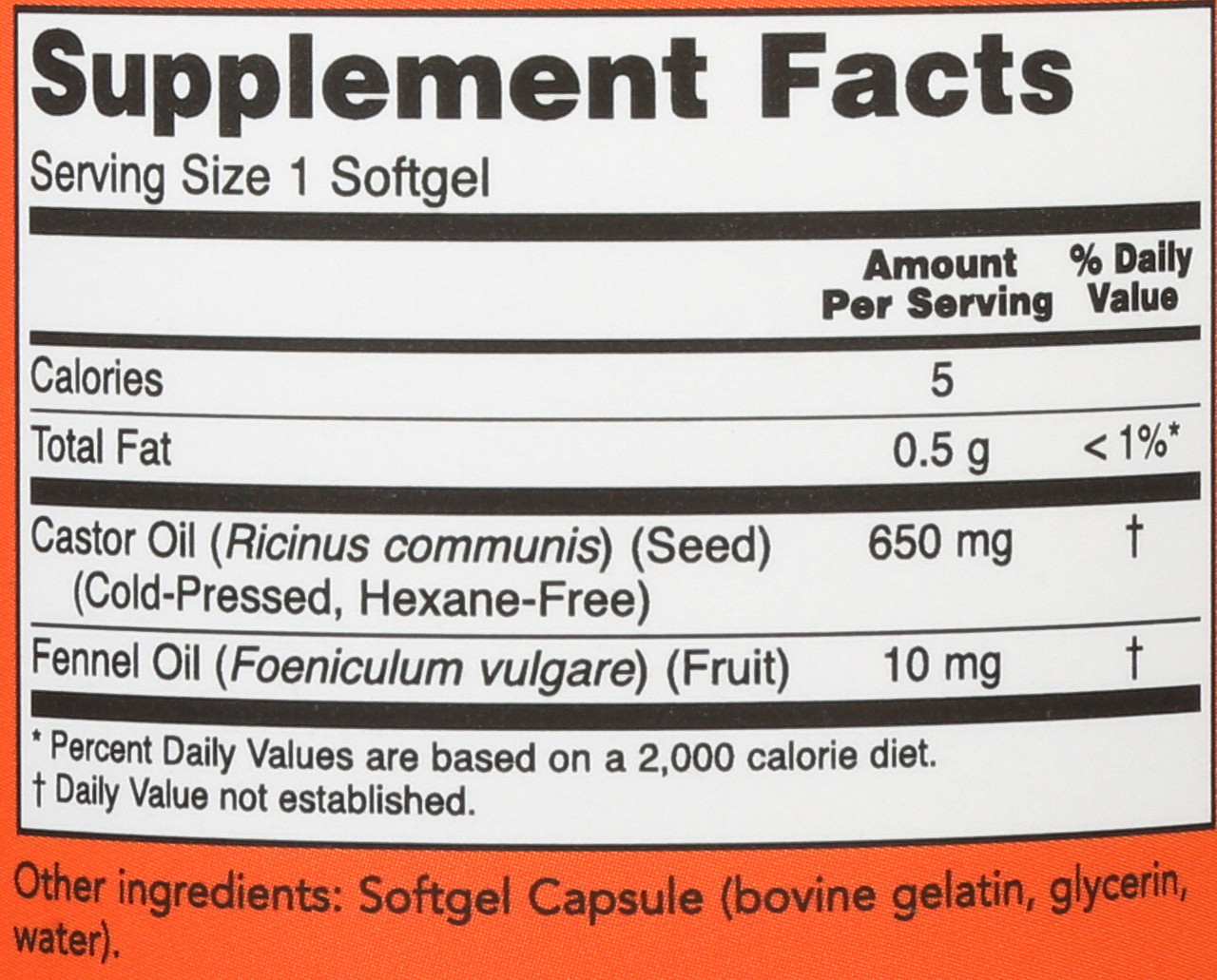 Castor Oil 650 mg - 120 Softgels