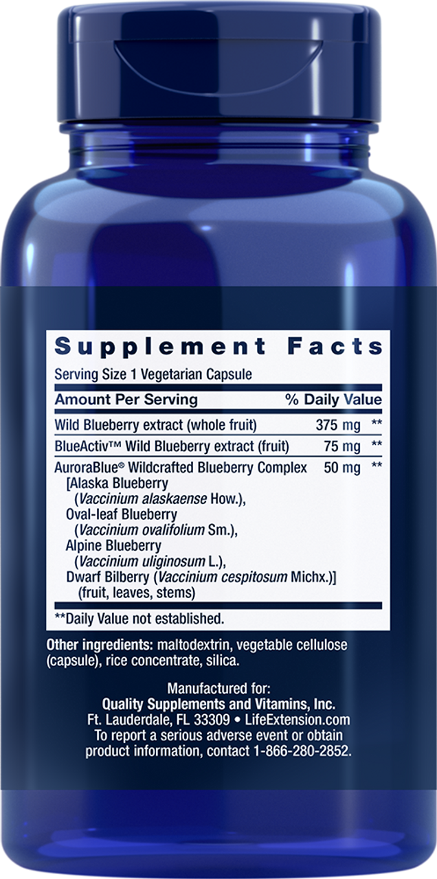 Blueberry Extract Capsules 60 vegetarian capsules