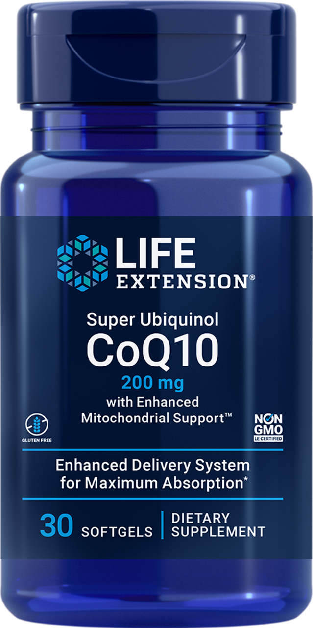 Super Ubiquinol CoQ10 with Enhanced Mitochondrial Support 200 mg 30 softgels