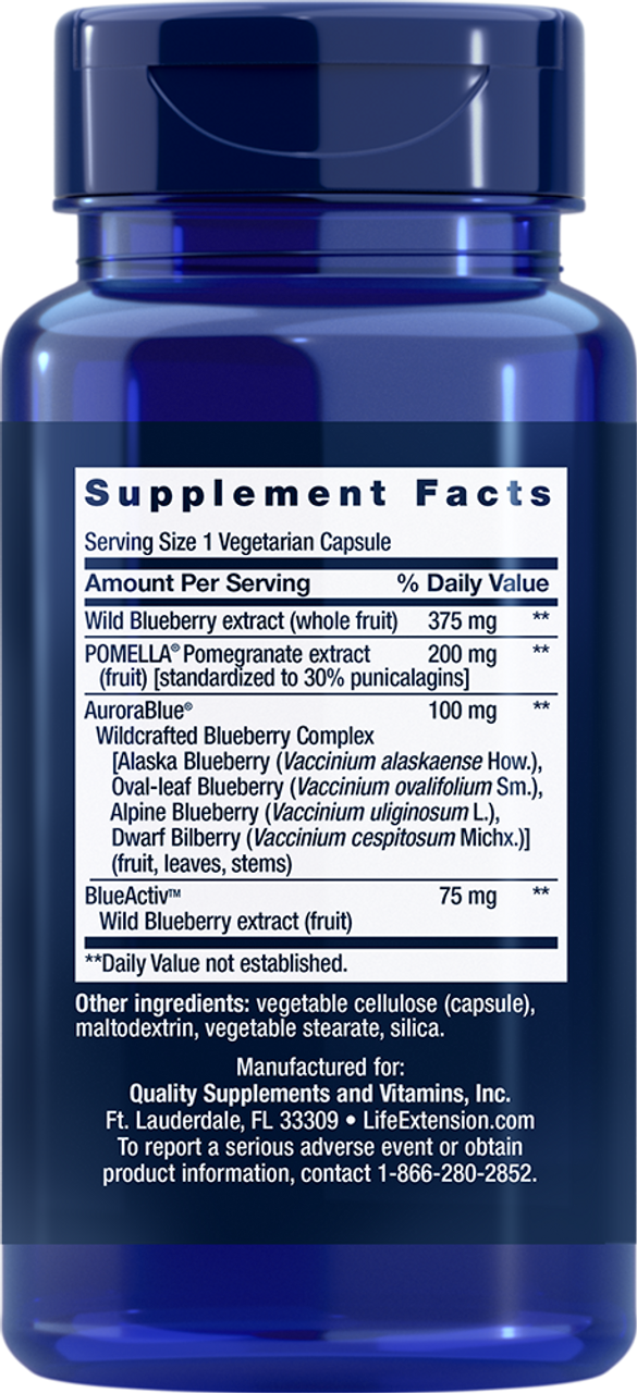 Blueberry Extract and Pomegranate 60 vegetarian capsules