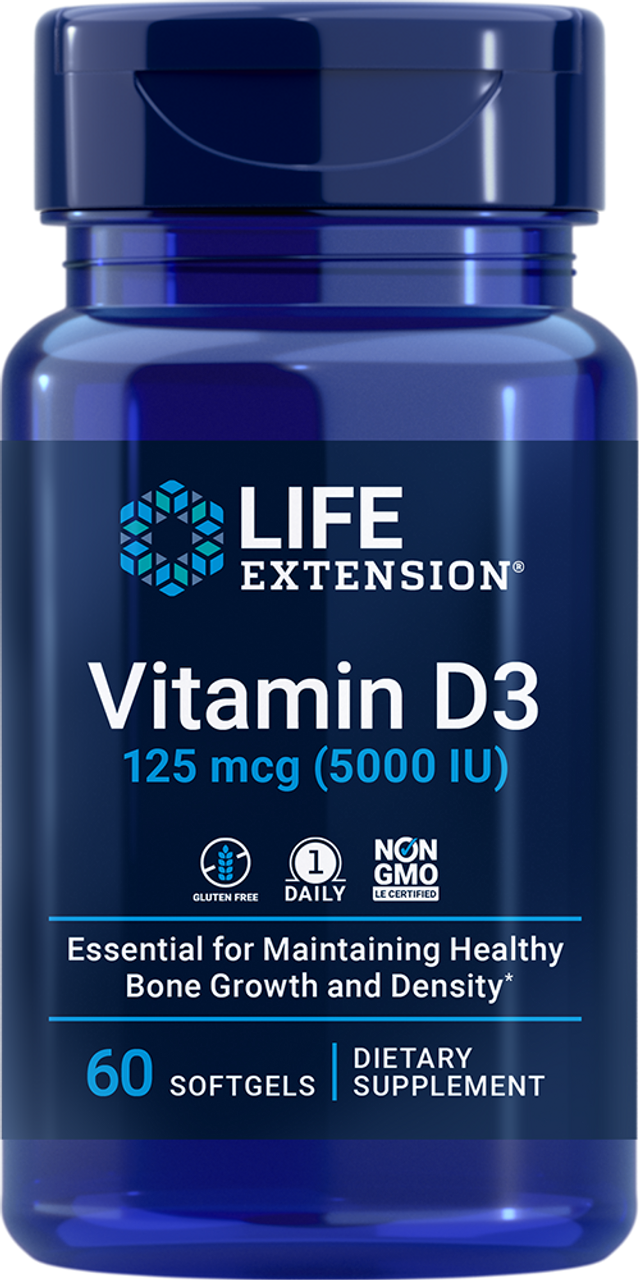 Vitamin D3 125 mcg (5000 IU) 60 softgels