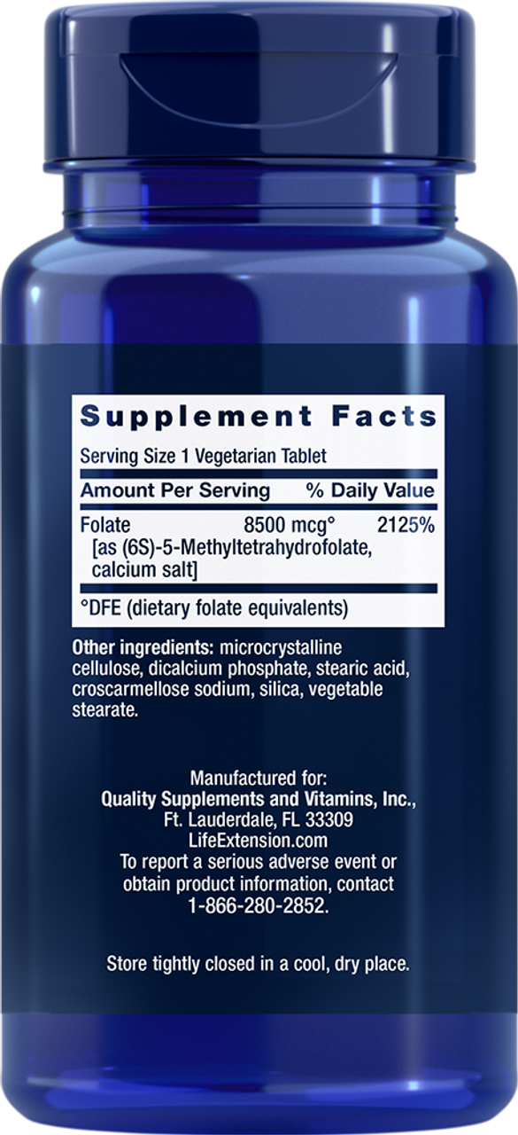 High Potency Optimized Folate 8500 mcg 30 vegetarian tablets