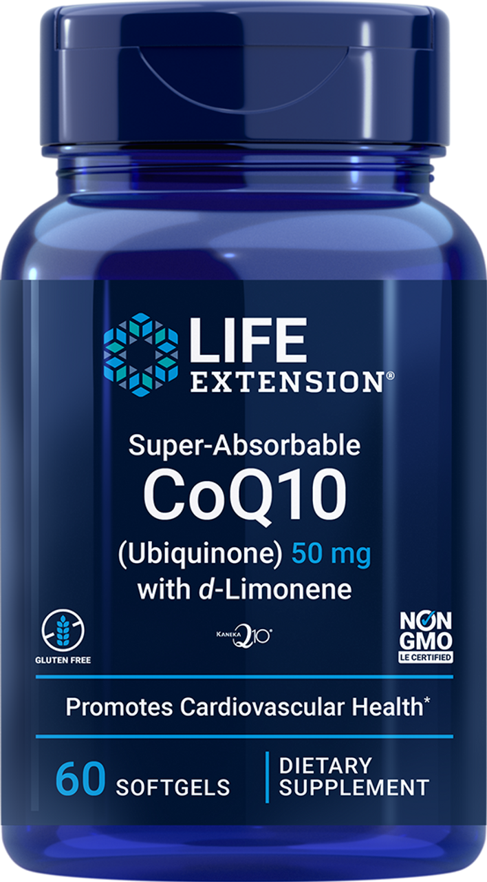 Super-Absorbable CoQ10 (Ubiquinone) with d-Limonene 50 mg 60 softgels