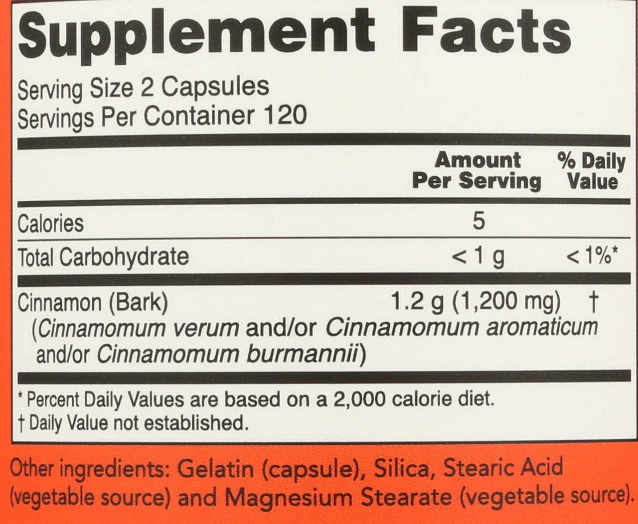 Cinnamon Bark 600 mg - 240 Capsules