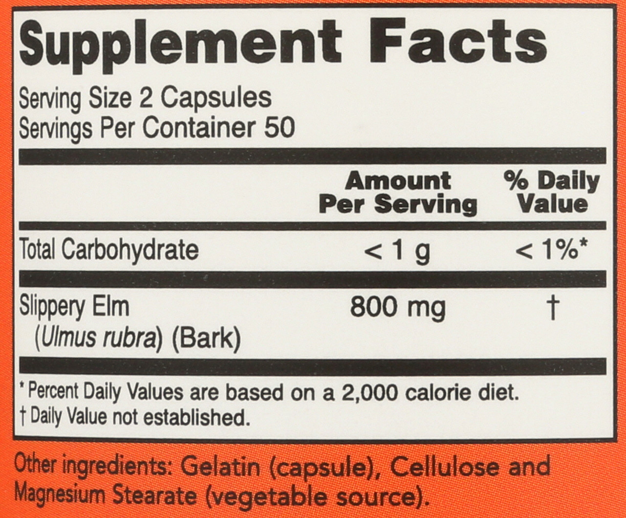 Slippery Elm 400 mg - 100 Capsules